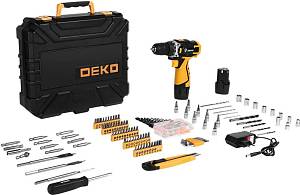 Аккумуляторная дрель-шуруповерт DEKO DKCD12FU-Li в кейсе + набор 193 инструмента для дома, 12В, 2х2.0Ач 063-4139