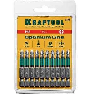 KRAFTOOL Optimum, PH2, 50 мм, 10 шт, биты (26122-2-50-10)