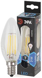 Лампочка светодиодная ЭРА F-LED F-LED B35-7W-840-E14 Е14 / Е14 7Вт филамент свеча нейтральный белый свет