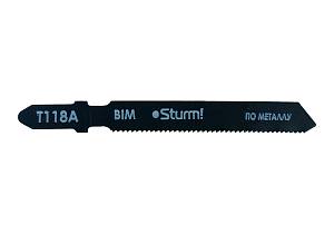 Пилки для лобзика по металлу T118A, 5 шт, 76х51мм, шаг зуба 1,2мм, прямолинейный чистый рез, BIM, Sturm!