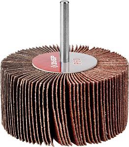 Круг шлифовальный ЗУБР "МАСТЕР" веерный лепестковый, на шпильке, тип КЛО, зерно-электрокорунд нормальный, P60, 40х80мм 36604-060