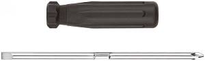 Отвертка с переставным жалом, CrV сталь, черная пластиковая ручка 6x70 мм PH2/SL6 КУРС