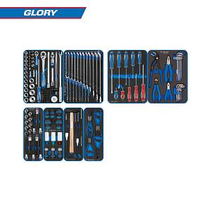 Набор инструментов "GLORY" для тележки, 8 ложементов, 152 предмета KING TONY 9G35-152MRVD