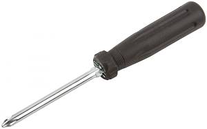 Отвертка с переставным жалом, CrV сталь, черная пластиковая ручка 6x70 мм PH2/SL6 KУРС